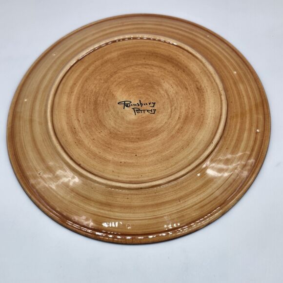 Vintage Pennsbury Pottery Set of 2 Black Rooster 10" Dinner Plates - Picture 4 of 6